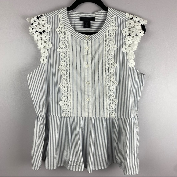 MAISON Cinqcent floral cap-sleeve peplum cotton blouse - Picture 2 of 12